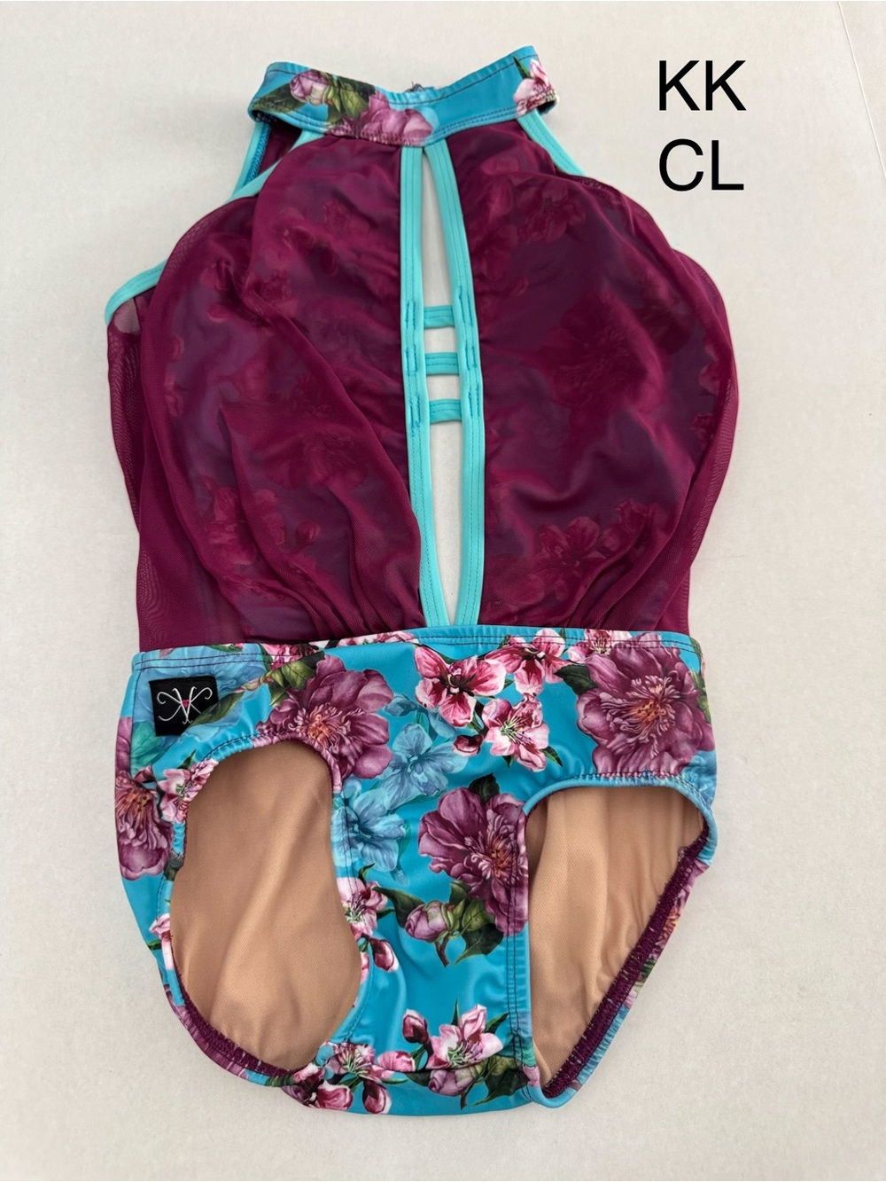 Kandi Kouture Floral Blue Purple Leotard CL